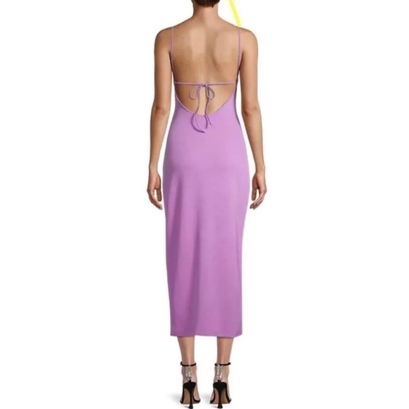 Victor Glemaud Strappy Cotton-Blend Knit Midi-Dress Lilac size XL - Picture 2 of 7